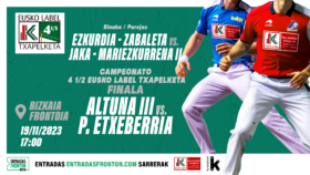 El Bizkaia Frontoia acogerá el domingo la final del Campeonato 4 1/2 Eusko Label
