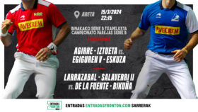 Larrazabal-Eskiroz conocerán esta noche su rival para la final del Campeonato Parejas Serie B
